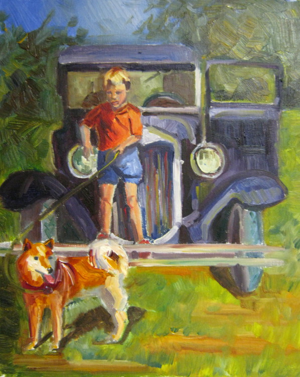 Dad with His Two Favorite Things