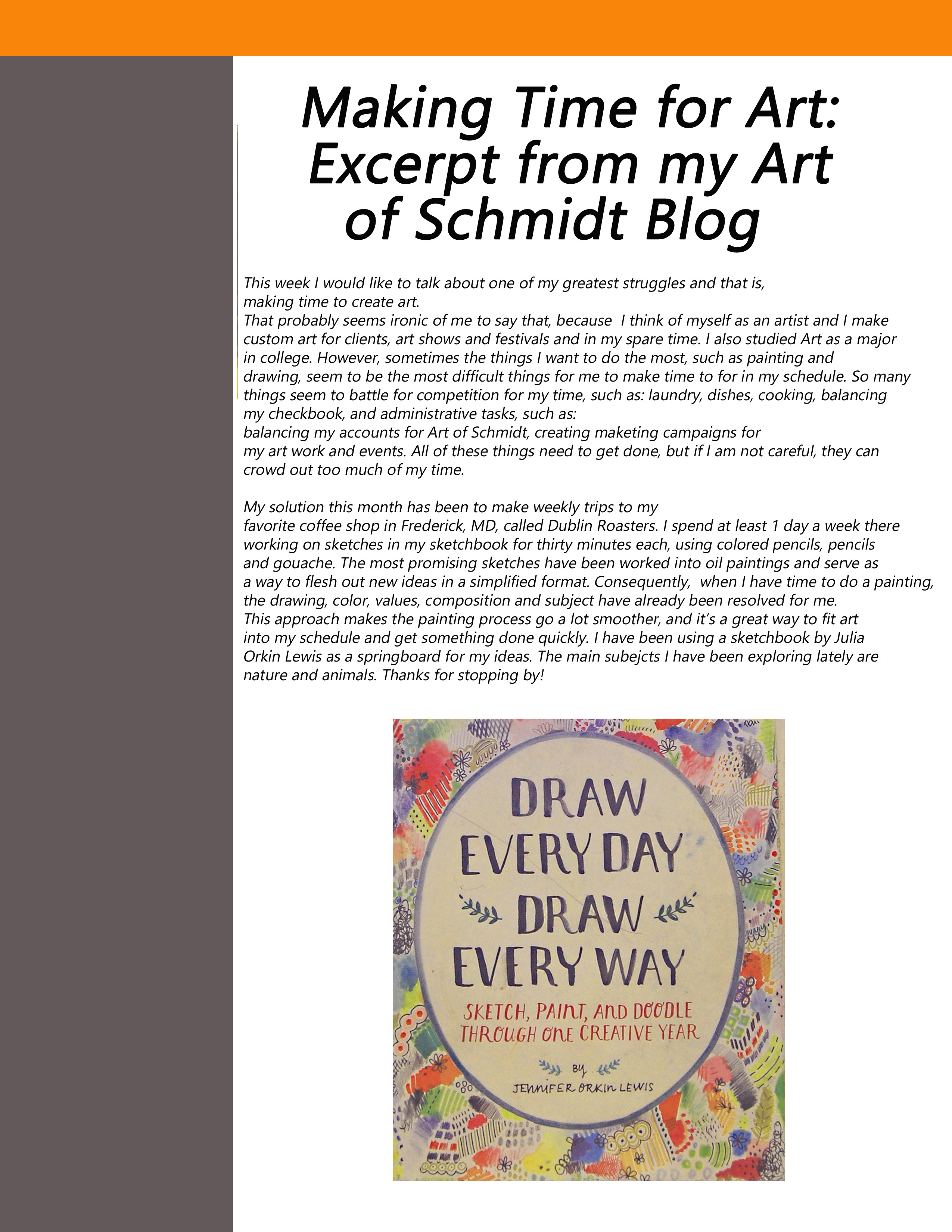 Art of Schmidt, May 2018, page 4, make time, final