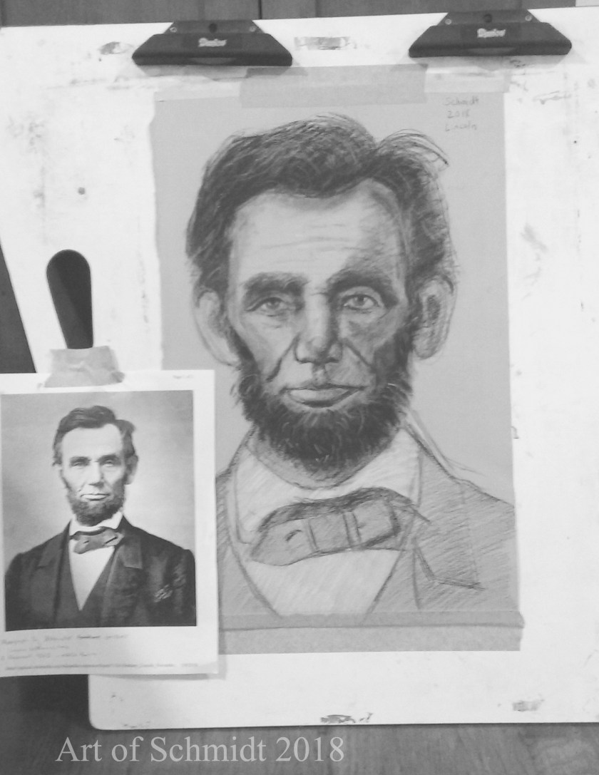 Lincoln Portrait in Pastel, flat