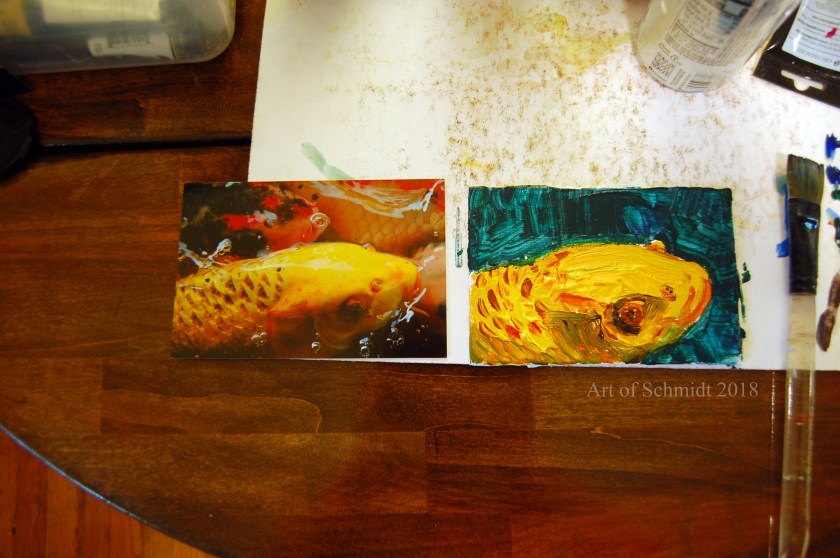 Koi fish portrait, flat