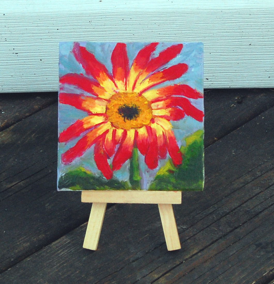 small gerbera painting