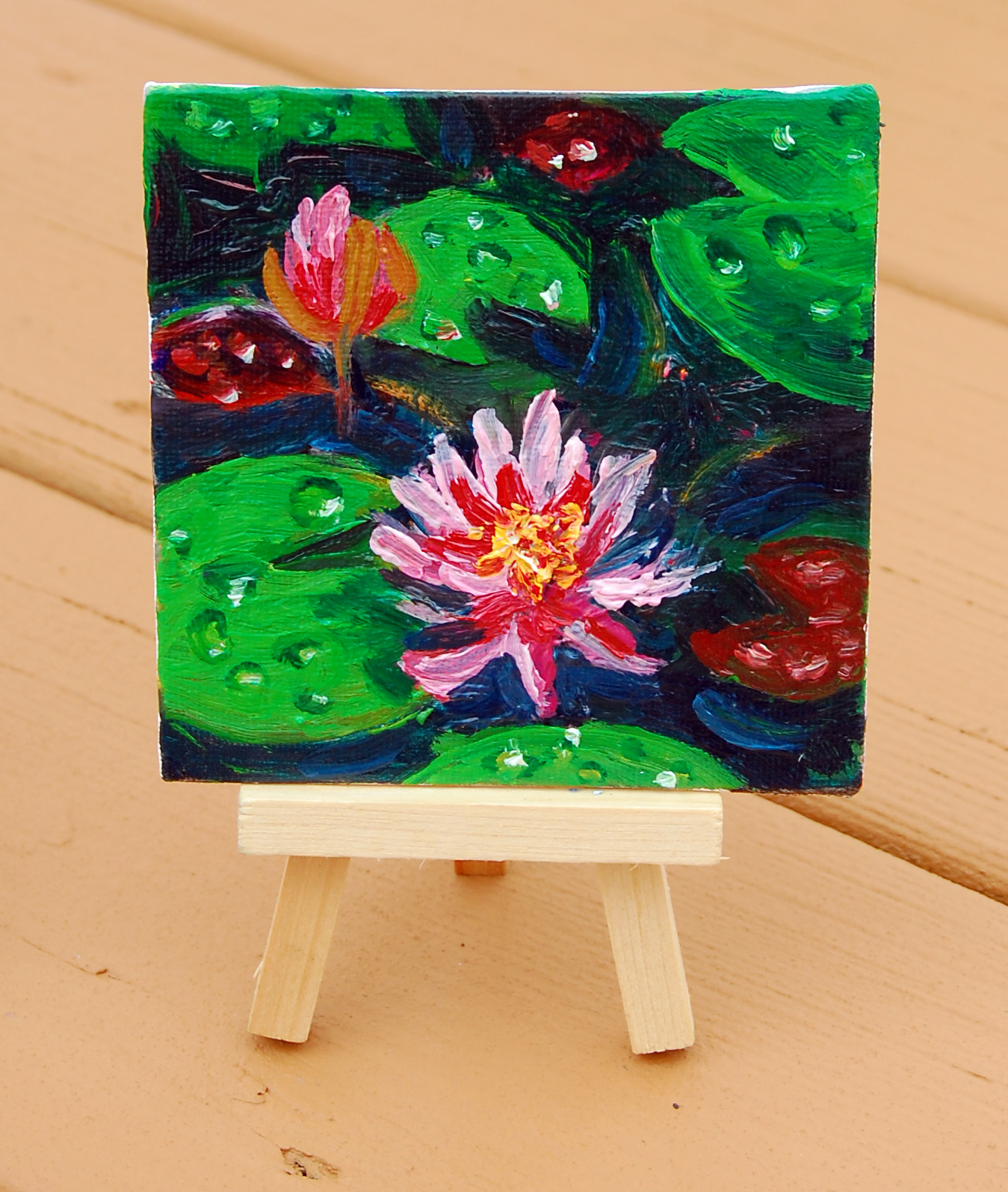 pink water lillies, flat