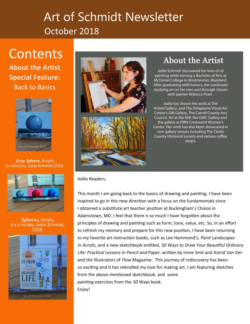 Art of Schmidt Newsletter, October 2018, page 1, final