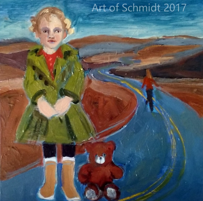 portrait painting in landscape