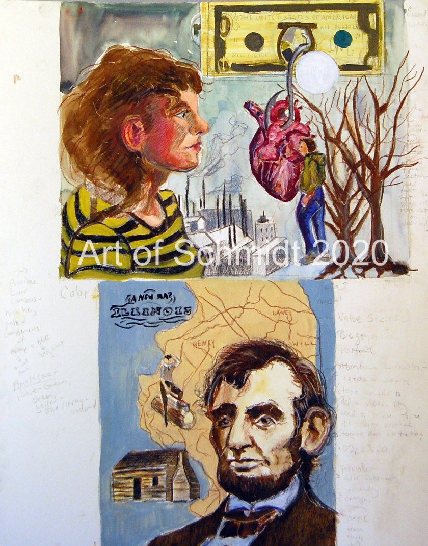 color sketches, flat