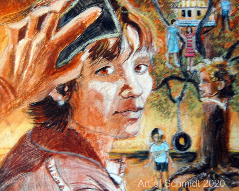 Childhood Collage memory loss, watermark