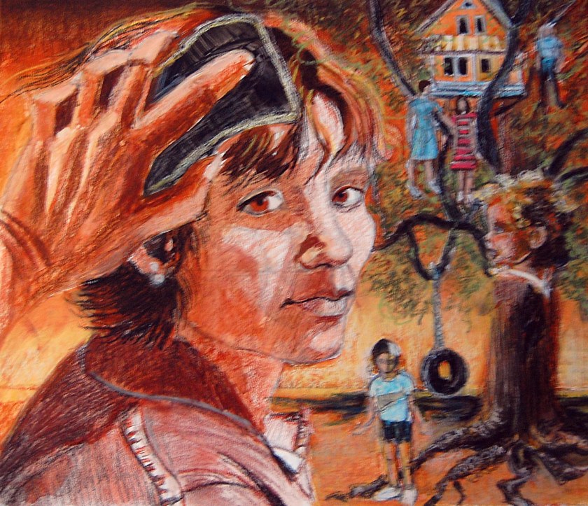 mixed media portrait collage