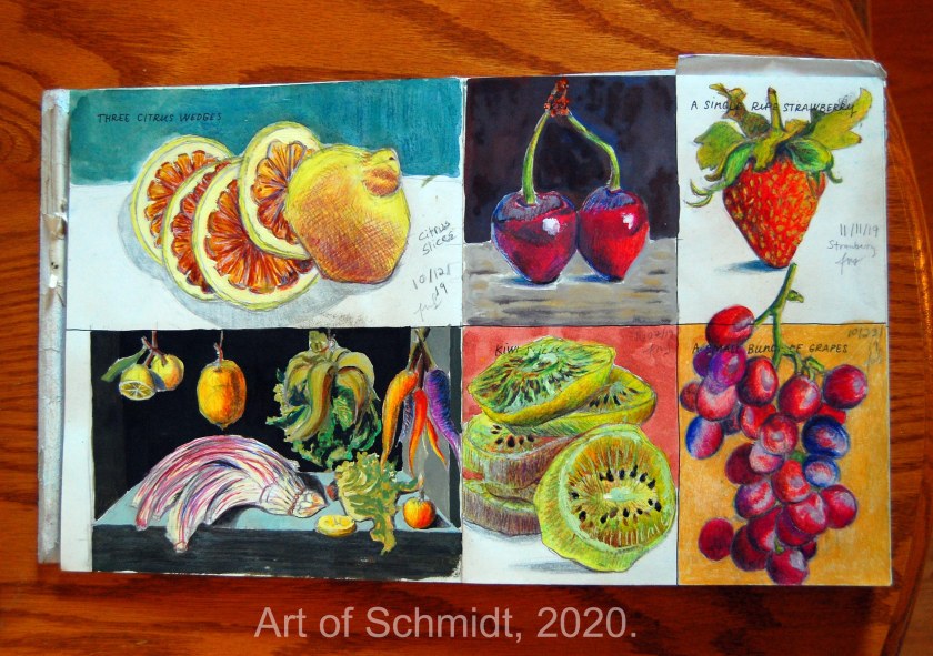 still life sketches, flat